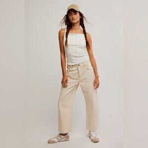 Pilcro Cream Wide Leg Jeans